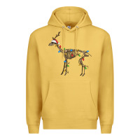 Antique Gold christmas deer skeleton Premium Hoodie - FaDigitalArtStudio