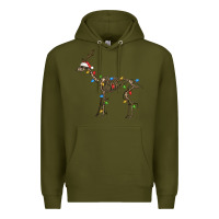Army Green christmas deer skeleton Premium Hoodie - FaDigitalArtStudio