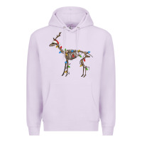 Lilac christmas deer skeleton Premium Hoodie - FaDigitalArtStudio