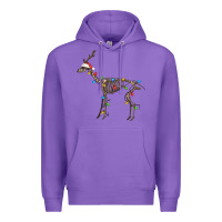 Purple christmas deer skeleton Premium Hoodie - FaDigitalArtStudio