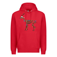 Red christmas deer skeleton Premium Hoodie - FaDigitalArtStudio