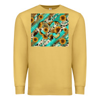 Antique Gold leopard sunflower hearts Premium Sweatshirt - RanaPortraitStore