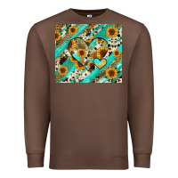Chestnut leopard sunflower hearts Premium Sweatshirt - RanaPortraitStore