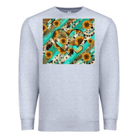 Heather Grey leopard sunflower hearts Premium Sweatshirt - RanaPortraitStore
