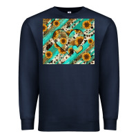 Navy leopard sunflower hearts Premium Sweatshirt - RanaPortraitStore