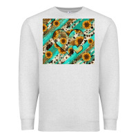 Oatmeal Heather leopard sunflower hearts Premium Sweatshirt - RanaPortraitStore