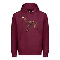 Burgundy christmas deer skeleton Premium Hoodie - FaDigitalArtStudio