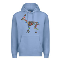 Colony Blue christmas deer skeleton Premium Hoodie - FaDigitalArtStudio