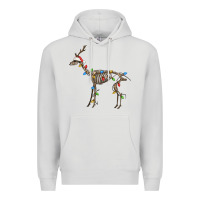 Dove Grey christmas deer skeleton Premium Hoodie - FaDigitalArtStudio