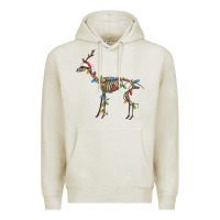 Oatmeal Heather christmas deer skeleton Premium Hoodie - FaDigitalArtStudio