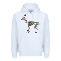 White christmas deer skeleton Premium Hoodie - FaDigitalArtStudio