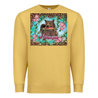 Antique Gold mama bear haunting fish floral Premium Sweatshirt - RanaPortraitStore