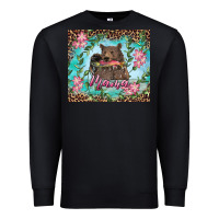 Black mama bear haunting fish floral Premium Sweatshirt - RanaPortraitStore