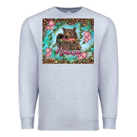 Heather Grey mama bear haunting fish floral Premium Sweatshirt - RanaPortraitStore