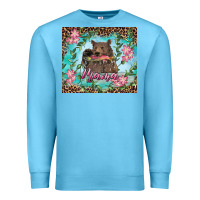 Ocean Blue mama bear haunting fish floral Premium Sweatshirt - RanaPortraitStore