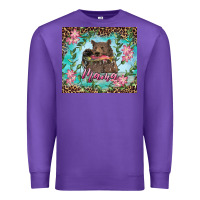 Purple mama bear haunting fish floral Premium Sweatshirt - RanaPortraitStore