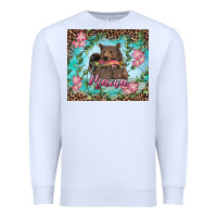 White mama bear haunting fish floral Premium Sweatshirt - RanaPortraitStore