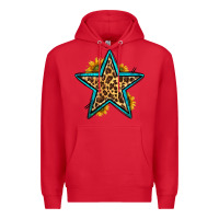 Red western leopard star Premium Hoodie - HRA Design Shop