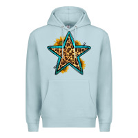 Blue Mist western leopard star Premium Hoodie - HRA Design Shop