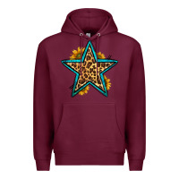 Burgundy western leopard star Premium Hoodie - HRA Design Shop