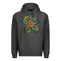 Charcoal Heather western leopard star Premium Hoodie - HRA Design Shop