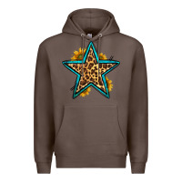 Coffee western leopard star Premium Hoodie - HRA Design Shop