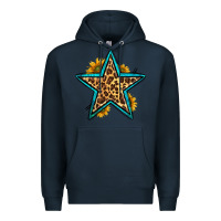 Navy western leopard star Premium Hoodie - HRA Design Shop