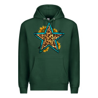 Sports Green western leopard star Premium Hoodie - HRA Design Shop
