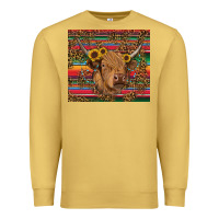 Antique Gold serape leopard turquoise sunflowers cow Premium Sweatshirt - RanaPortraitStore