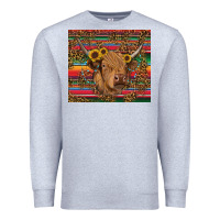 Heather Grey serape leopard turquoise sunflowers cow Premium Sweatshirt - RanaPortraitStore