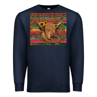 Navy serape leopard turquoise sunflowers cow Premium Sweatshirt - RanaPortraitStore