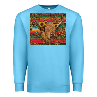 Ocean Blue serape leopard turquoise sunflowers cow Premium Sweatshirt - RanaPortraitStore