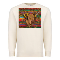 Sandshell serape leopard turquoise sunflowers cow Premium Sweatshirt - RanaPortraitStore