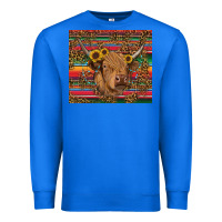 True Royal serape leopard turquoise sunflowers cow Premium Sweatshirt - RanaPortraitStore