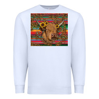 Serape Leopard Turquoise Sunflowers Cow Premium Sweatshirt | Teevron