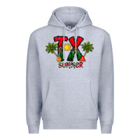 Heather Grey texas summer Premium Hoodie - CowhideDigitalArt