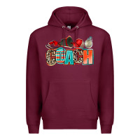Burgundy coach Premium Hoodie - AdoDesignShop