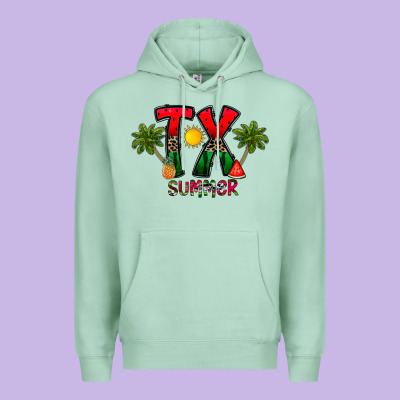 Texas Summer Premium Hoodie Designed By Cowhidedigitalart