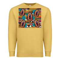 Antique Gold serape gemstone glitter cowhide lady of guadalupe Premium Sweatshirt - RanaPortraitStore