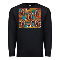 Serape Gemstone Glitter Cowhide Lady Of Guadalupe Premium Sweatshirt | Teevron
