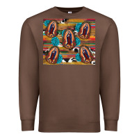 Chestnut serape gemstone glitter cowhide lady of guadalupe Premium Sweatshirt - RanaPortraitStore