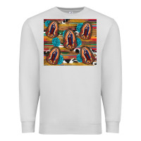 Dove Grey serape gemstone glitter cowhide lady of guadalupe Premium Sweatshirt - RanaPortraitStore