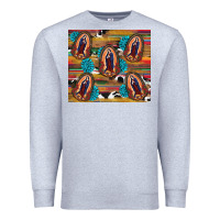 Heather Grey serape gemstone glitter cowhide lady of guadalupe Premium Sweatshirt - RanaPortraitStore