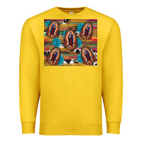 Lemon serape gemstone glitter cowhide lady of guadalupe Premium Sweatshirt - RanaPortraitStore