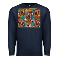 Navy serape gemstone glitter cowhide lady of guadalupe Premium Sweatshirt - RanaPortraitStore