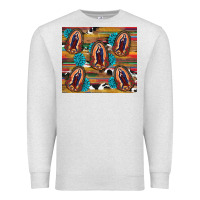 Oatmeal Heather serape gemstone glitter cowhide lady of guadalupe Premium Sweatshirt - RanaPortraitStore