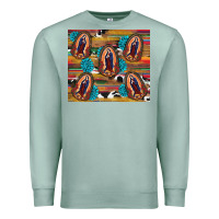 Seafoam serape gemstone glitter cowhide lady of guadalupe Premium Sweatshirt - RanaPortraitStore