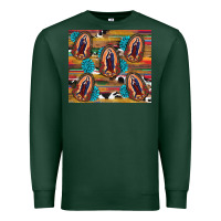 Sports Green serape gemstone glitter cowhide lady of guadalupe Premium Sweatshirt - RanaPortraitStore