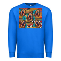 True Royal serape gemstone glitter cowhide lady of guadalupe Premium Sweatshirt - RanaPortraitStore