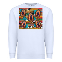 White serape gemstone glitter cowhide lady of guadalupe Premium Sweatshirt - RanaPortraitStore